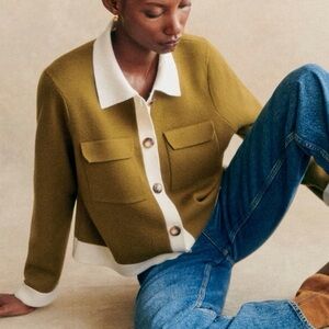 Sezane Betty Merino Wool Cardigan